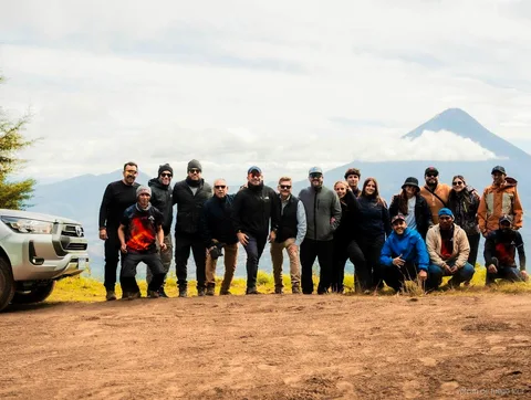 Private cabin at base camp on the Acatenango Fuego 4x4 small-group tour